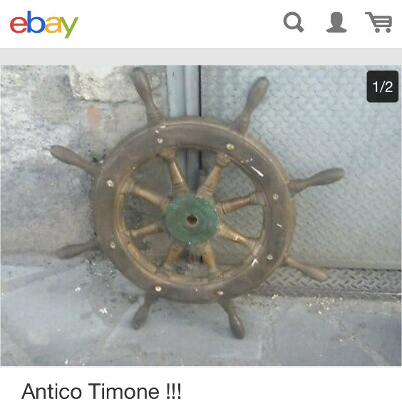 Complemento d'arredo stile nautico: antico timone