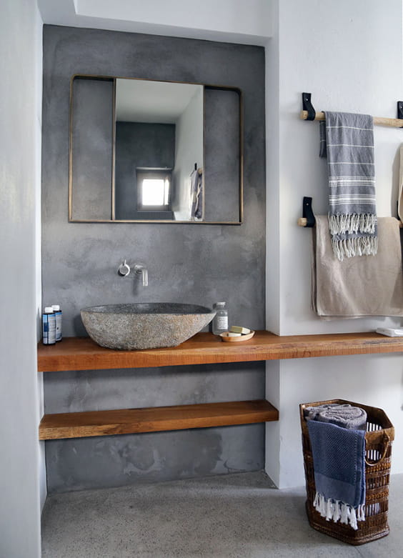 Arredo bagno in stile rustico