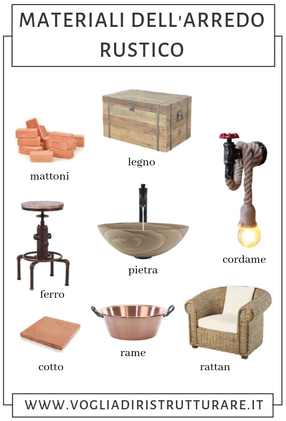 Materiali dell'arredo rustico