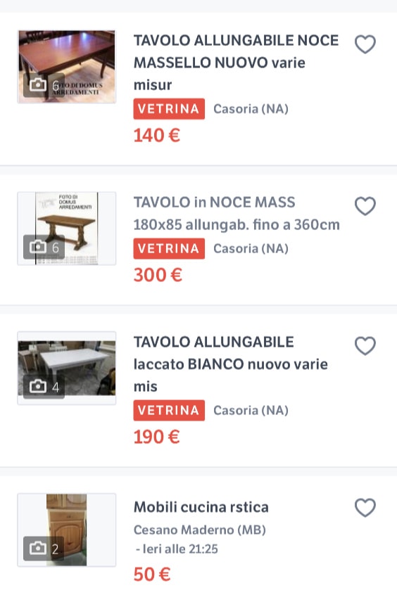 Annunci di mobili rustici usati