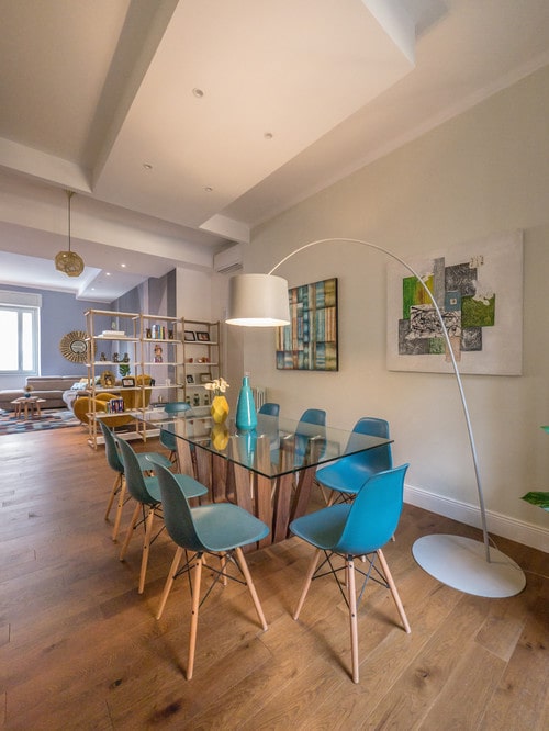 salotto con parquet massello
