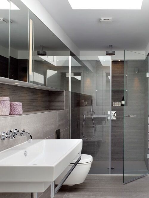 Bagno moderno colore grigio