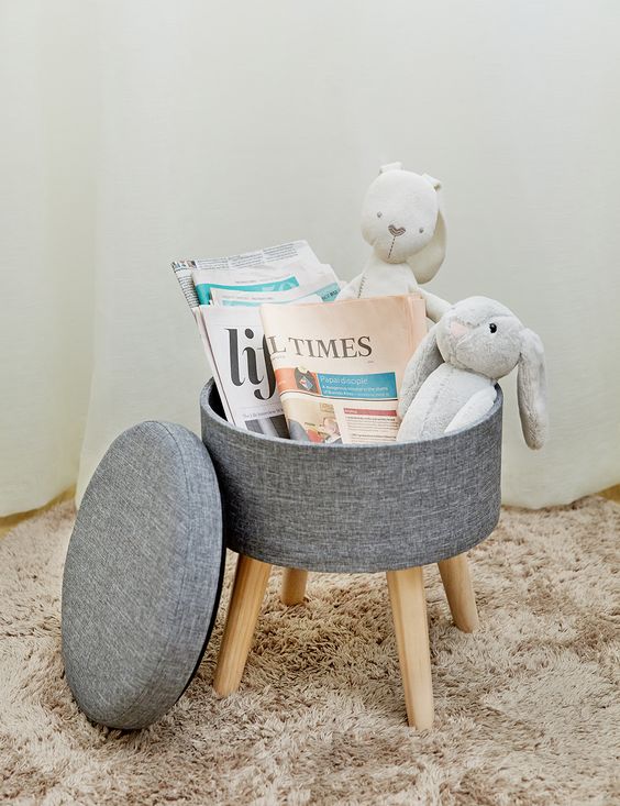 Pouf contenitore per piccoli spazi