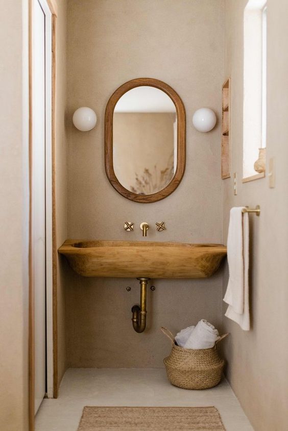 arredo piccolo bagno rustico