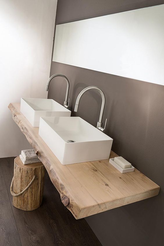 top lavabo in legno rustico