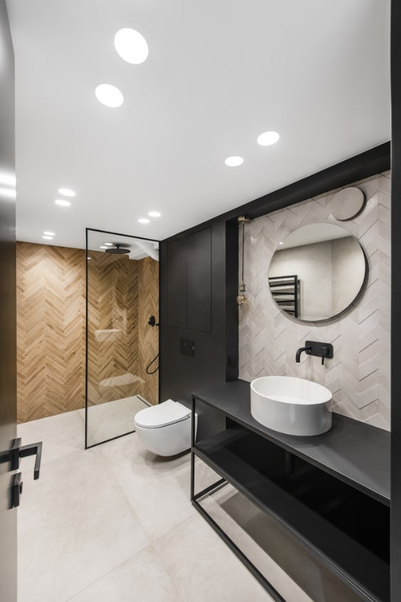 bagno moderno con controsoffitto