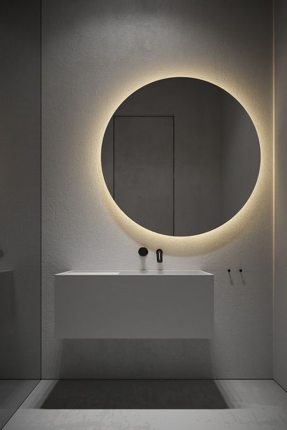 lavabo con specchio illuminato