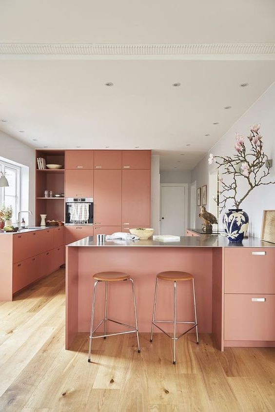 cucina a vista con penisola