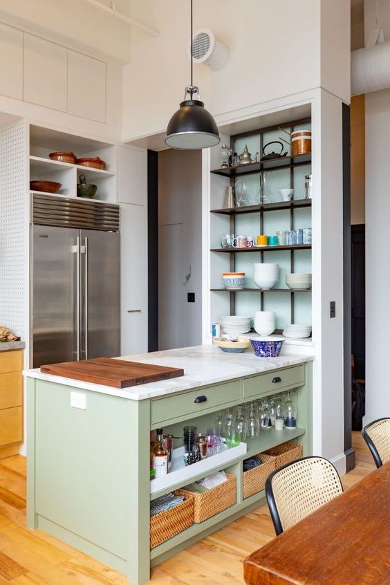 cucina aperta con penisola