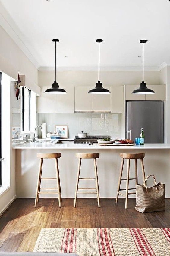 cucina aperta con penisola