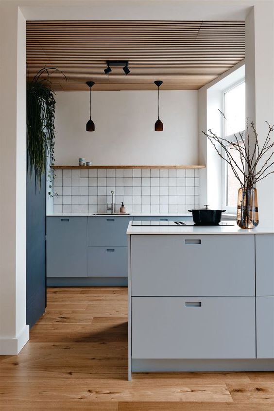 cucina a vista con penisola
