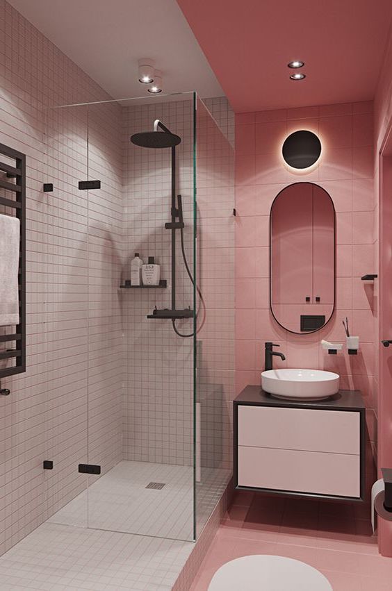 bagno color rosa