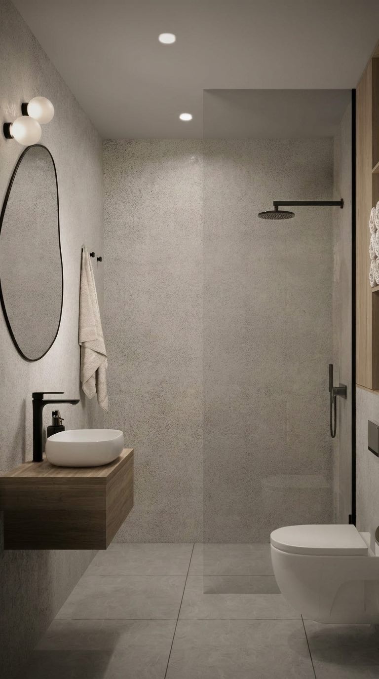 bagno con doccia filo pavimento