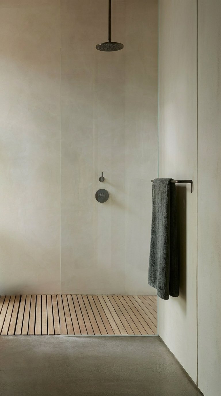 piatto doccia filo in legno